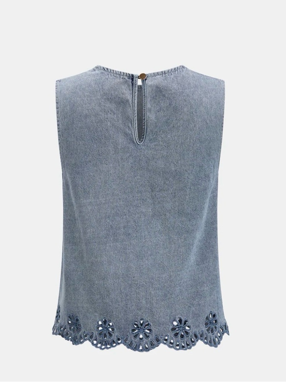 Commense Embroidered Denim Sleeveless Top NWT Medium - Picture 2 of 2